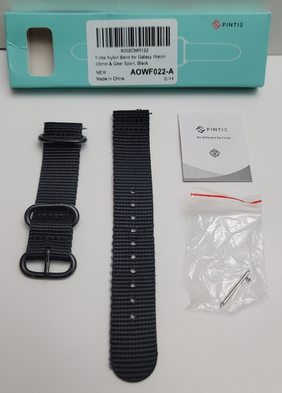 Fintie Samsung Galaxy Gear Sport Watch 42mm Nylon Watch Band Black