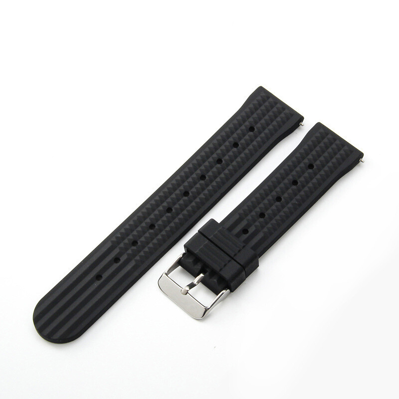20mm 22mm Waterproof Diver Sport Silicone Rubber Watch Replacement Strap