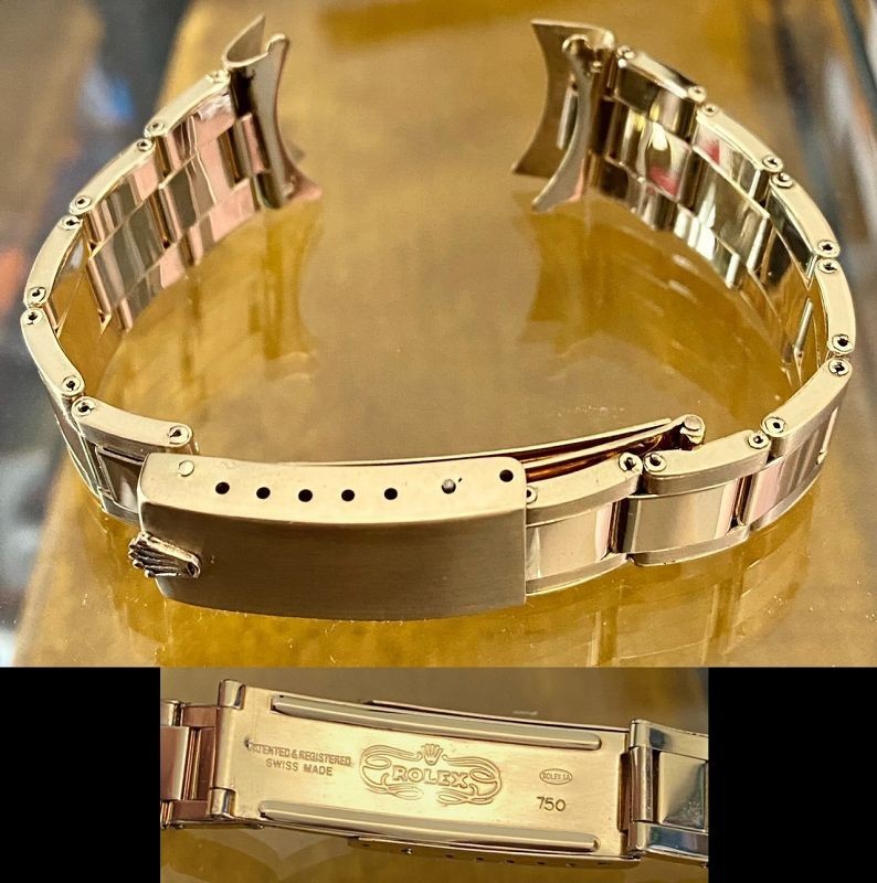ROLEX 18k Gold Bracelet 19mm Riveted Link DAYTONA Ref 71 End Links