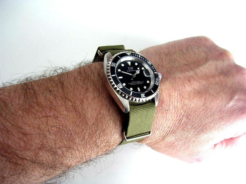 24mm Black-Grey NATO G10® Prem nylon watchband strap RAF Bond IW SUISSE 18 20 22 gallery
