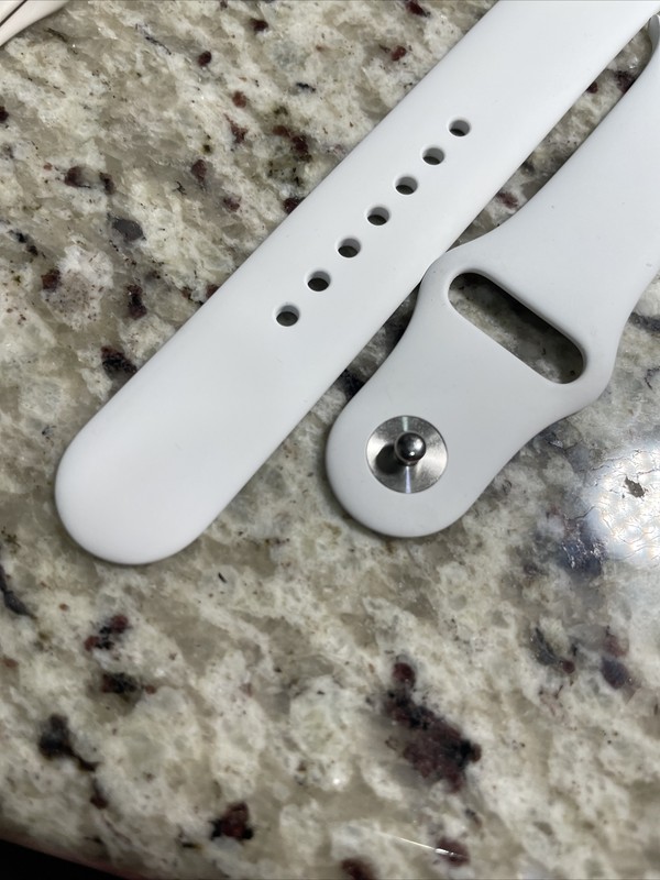 OEM Genuine Apple Watch 5 4 3 2 1 Sport Band 38mm 40mm 41mm White M/L-silver Pin gallery