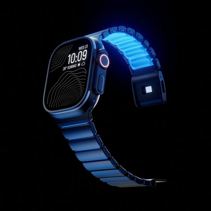 Titanium Alloy Luminous Rubber For iWatch S11 10 9 7 6 SE 3 Ultra3 Magnetic Band