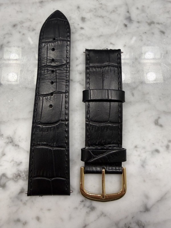Sotheby’s Branded Genuine Leather 22mm Watch Band, Gold-tone Buckle