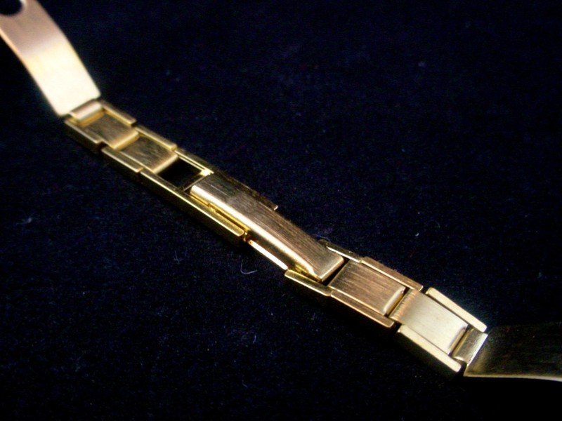Vintage New Old Stock Ladies Rowi Sport watch band bracelet Rally style goldtone gallery