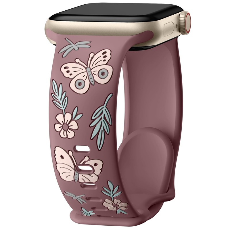 Floral Band Compatible with 38/40/41/42mm(Series 10), ASmoke VT & Sandpink