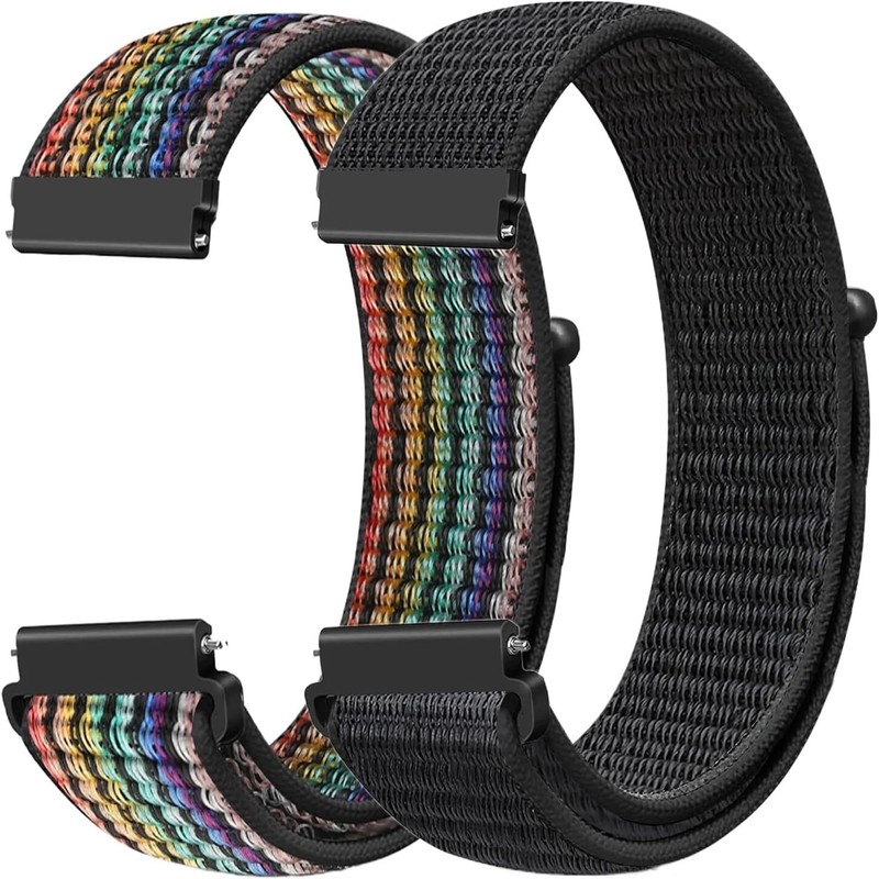 2 Pack Nylon Watch Bands Compatible with 16Mm 18Mm 19Mm 20Mm 22Mm Watch Bands Qu gallery