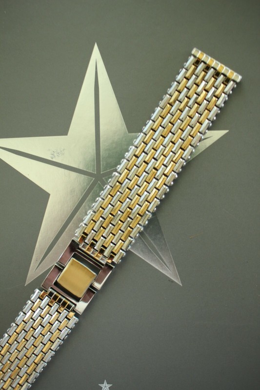 NOS VINTAGE 20MM FINE 2-TONE LINK WATCH BAND WATCHBAND BRACELET STRAP FOR ZENITH gallery