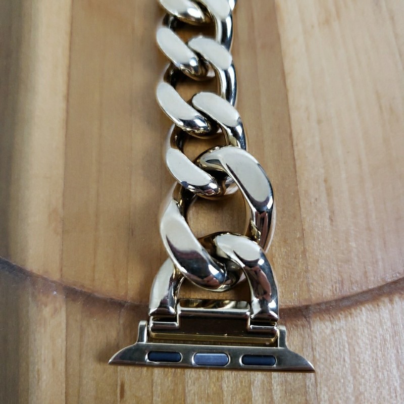 Anne Klein Women’s Gold Curb Chain Apple Bracelet Watchband Fits 40mm 6.25 In gallery