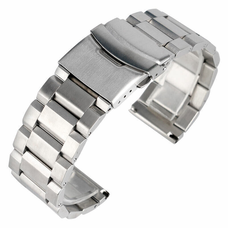 Black/Gold/Silver 18/20/22/24mm Solid Stainless Steel Watch Band Strap Bracelet