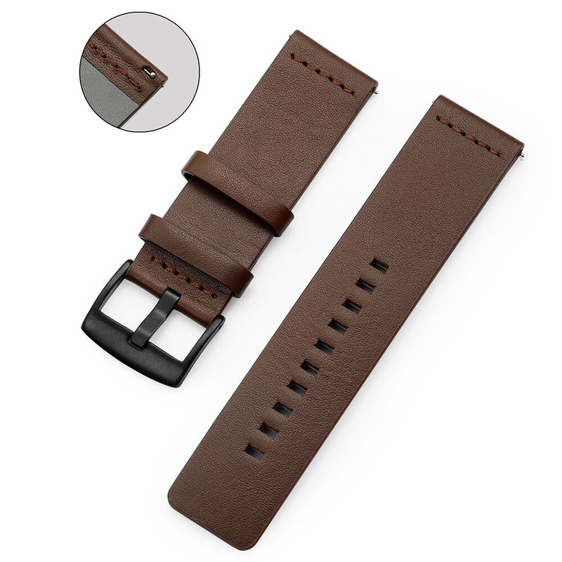 1-3Pc 18/20/22/24mm Brown/Black Microfiber Watch Band Wrist Straps Quick Release gallery