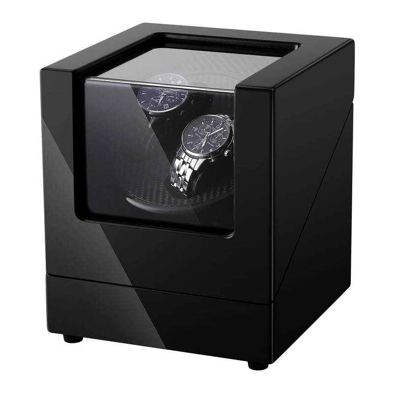 Automatic Rotation Watch Winder Box 5-Levels Storage Display Case Gift 2 Slots