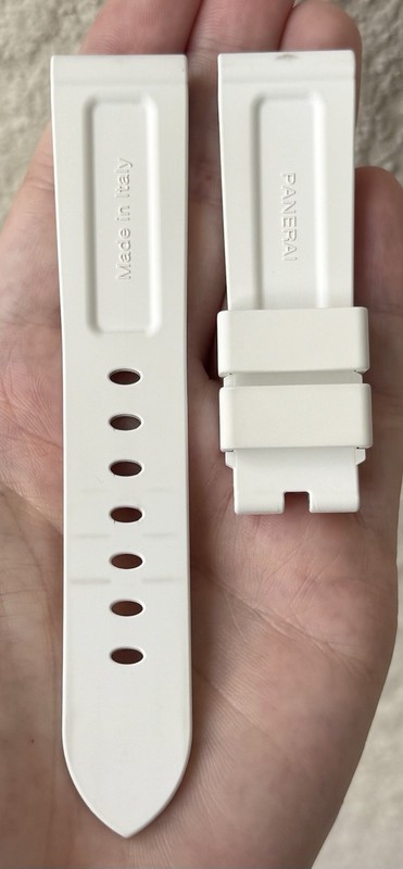 Officine Panerai 22mm x 20mm White Rubber Watch Strap Band Tang Authentic OEM gallery