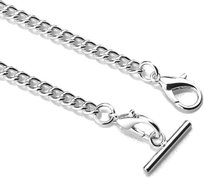 14 Pocket Watch Chain T Bar with Lobster Clasps for Men & Women gallery