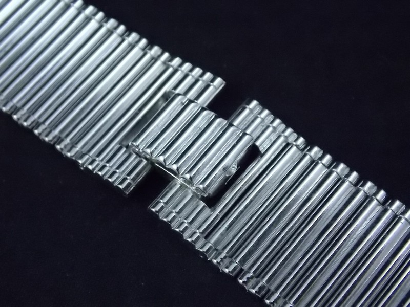Rare NOS Unused Extra Wide Flex-Let White gold filled watch band19mm 3/4 inch gallery