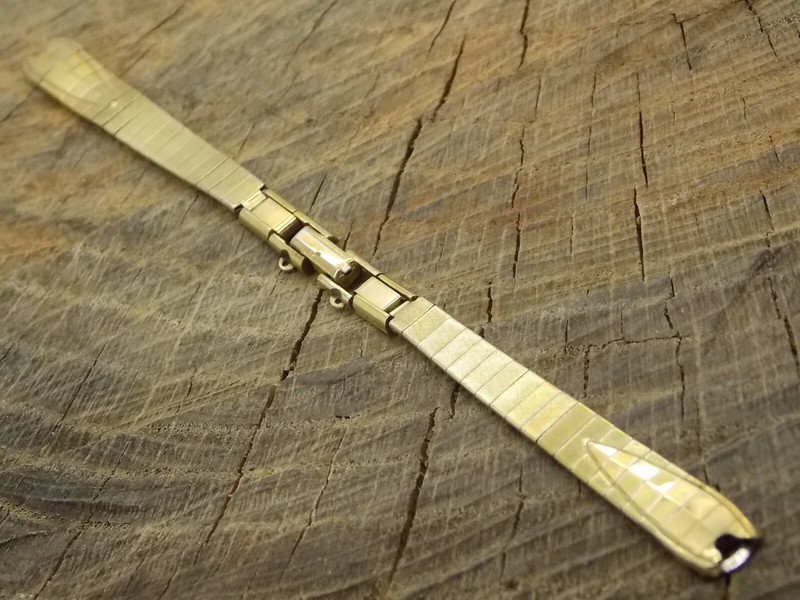 NOS Unused Vintage Gold Filled Butterfly Clasp C-Ring Ladies Watch Band gallery