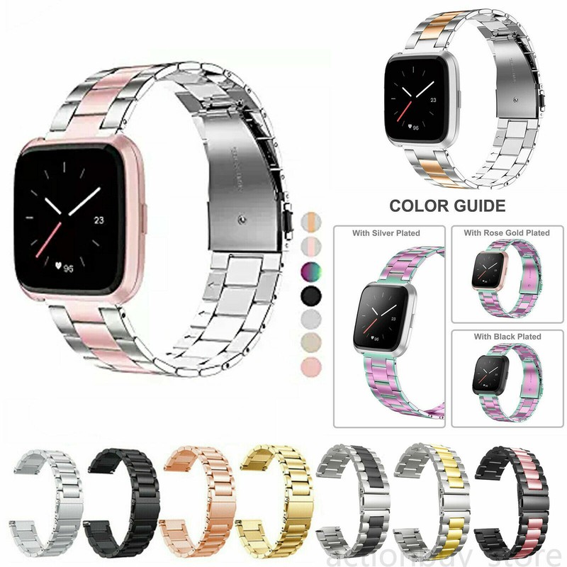 For Fitbit Versa 2/Versa/Versa Lite Watch Band Solid Stainless Steel wrist Strap