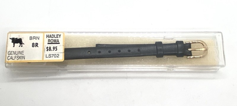 NEW VTG HADLEY ROMA Dark Brown Calfskin Leather Watch Band 8mm Lugs Spring Bars