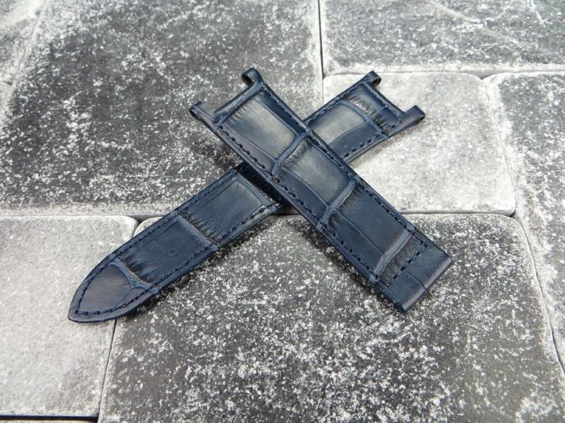 20mm Leather Deployment Strap I CARTIER PASHA Watch Band Red Blue Black Brown gallery