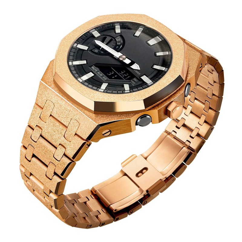 Gen 5th Mod Kit Frosted Craft Metal Bezel Rubber Band For Casioak GA 2100/2110 gallery
