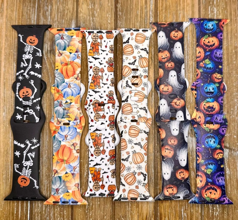Halloween Fall Silicone Band Strap iWatch Apple Watch Ultra 2 Series 9 8 7 6 5