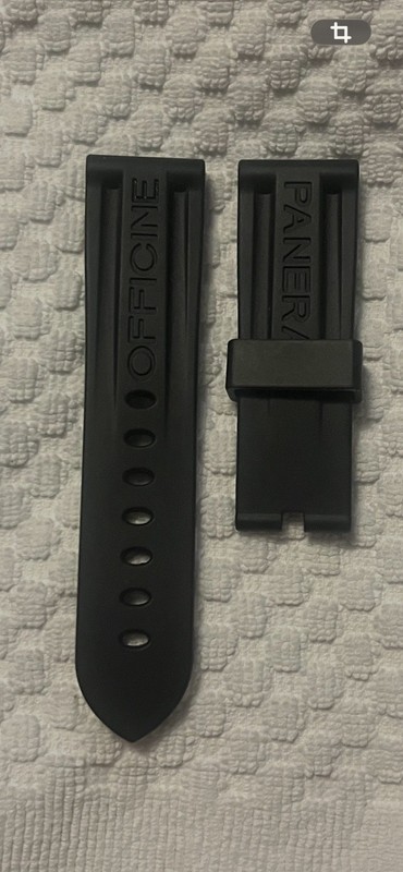 Officine Panerai 24mm x 22mm Black Rubber Watch Strap Band Tang Authentic OEM