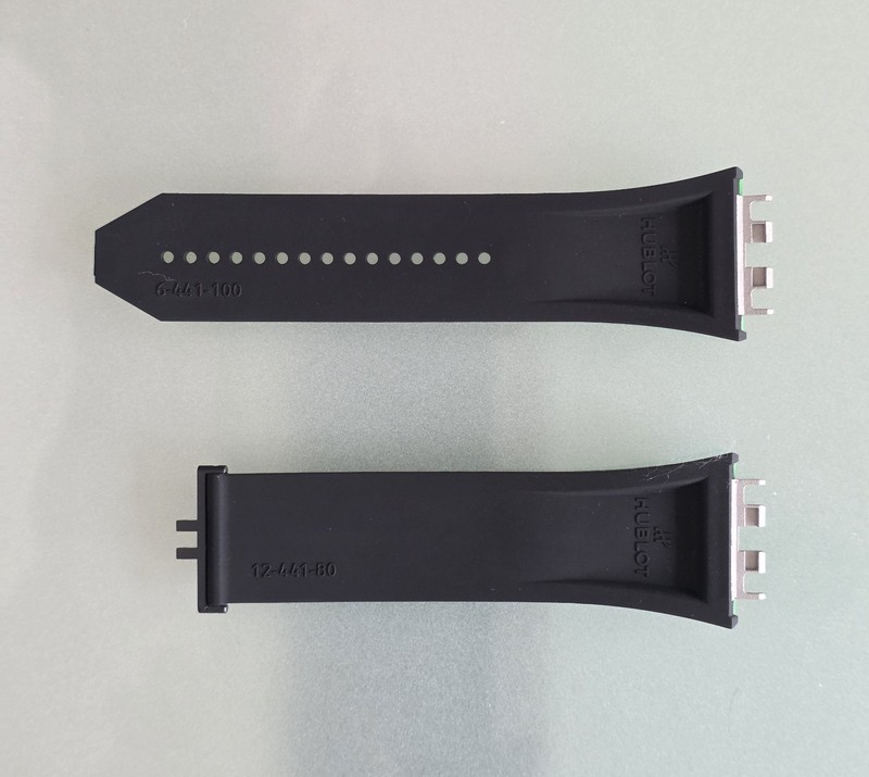 GENUINE HUBLOT SPIRIT OF BIG BANG GREEN & BLACK LINED RUBBER WATCH STRAP NEW gallery