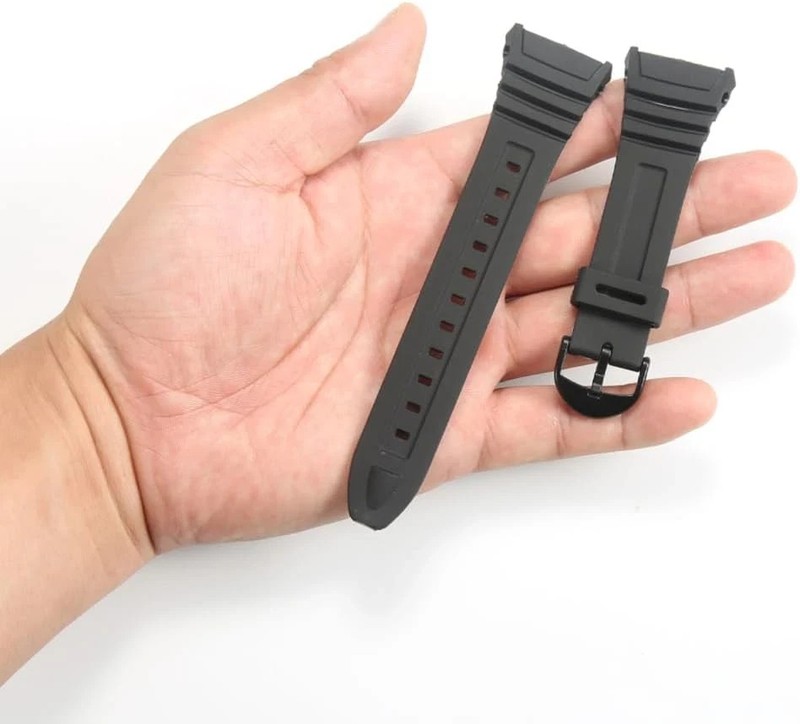 Resin Replacement Watch Band Compatible with Casio W-96H Mens Black Resin Strap gallery
