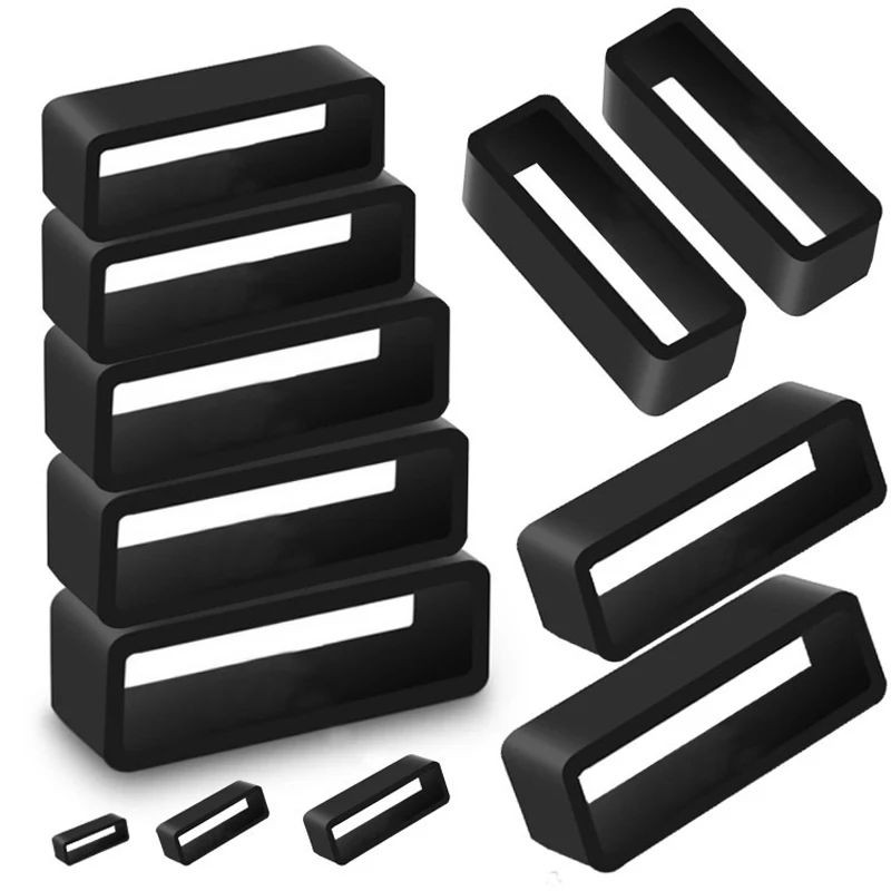 5-Pack Silicone Watch Strap Band Retainer Buckle Hoop Loop Holder Ring Keeper US gallery