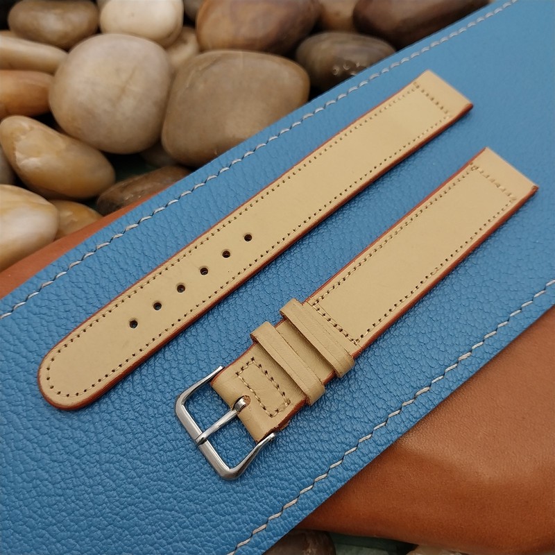 Elgin Buckle & 5/8″ Long Tan Leather ORD A-11 1950s Unused Vintage Watch Band