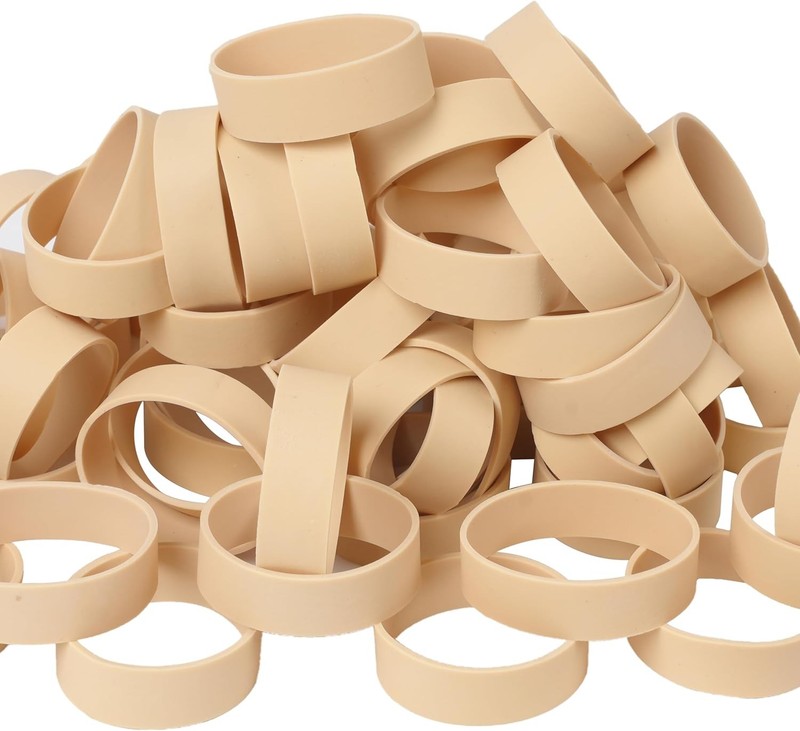 AMUU Rubber Bands Size #82, 60pcs Tactical Beige Wide