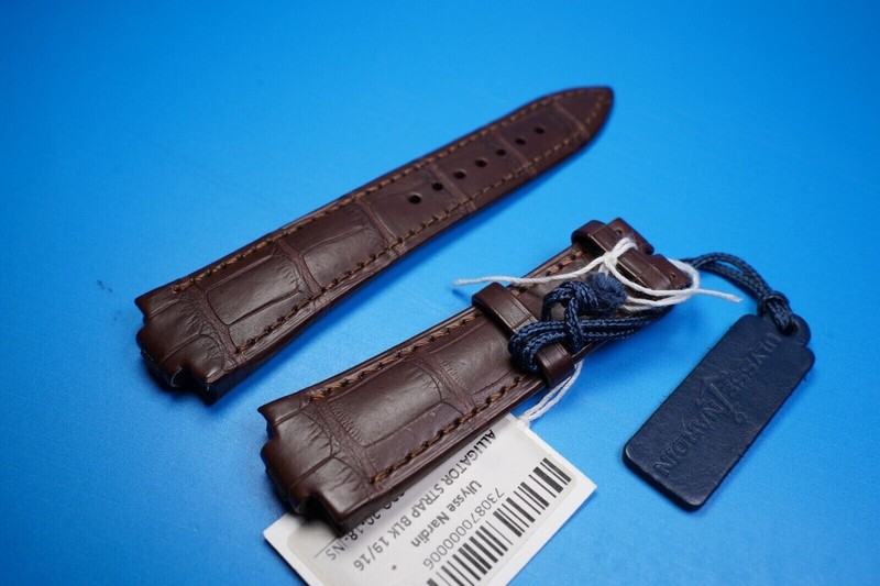 Ulysse Nardin Maxi Marine Chronometer Aligator Strap Brown 23mm 100% new Origina