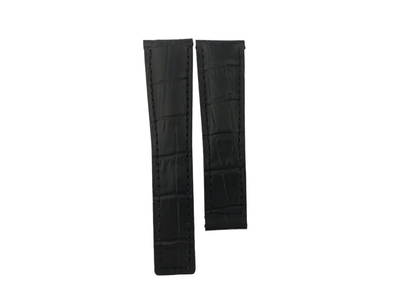 Black 19 20 22mm Genuine Leather Strap/Band fit Tag Heuer Watch Buckle/Clasp