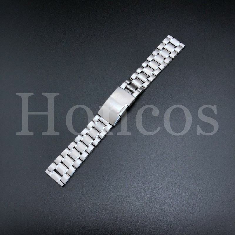 Silver Stainless Steel Bracelet Replacement Watch Band Strap Push Button Clasp