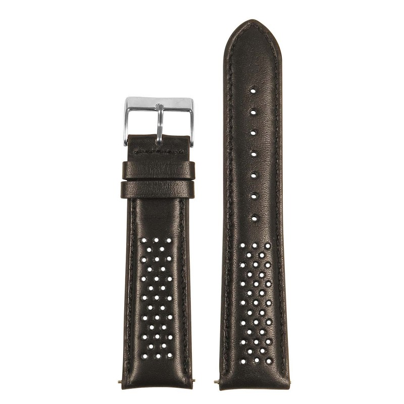 StrapsCo Genuine Leather Perforated Rally Watch Band Strap 18mm 20mm 22mm 24mm
