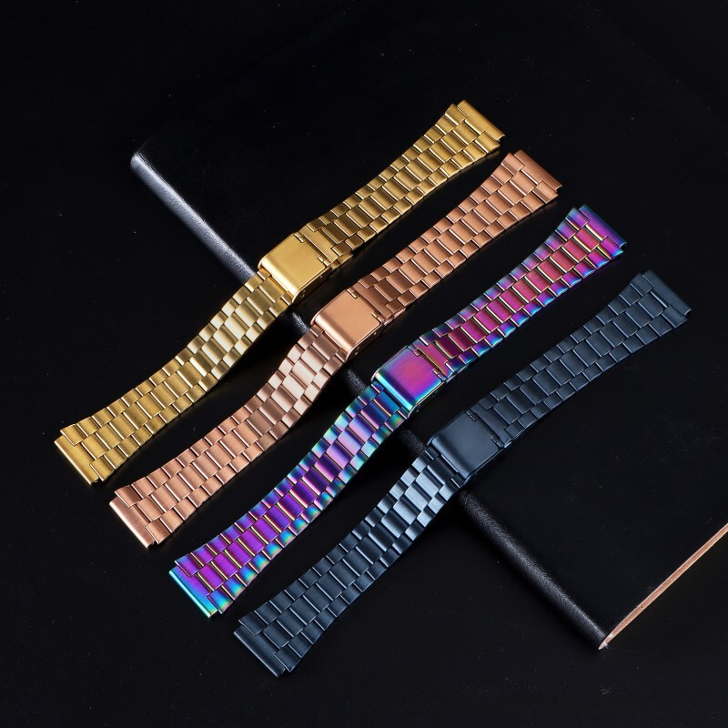 Fit Casio A158W/F91W/AE1200 Stainless Steel Watch Band 18mm Premium Metal Strap gallery