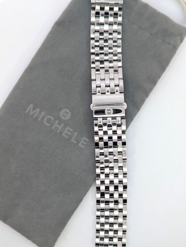 Michele Stainless Steel 18mm Signature Deco Watch Bracelet 166231