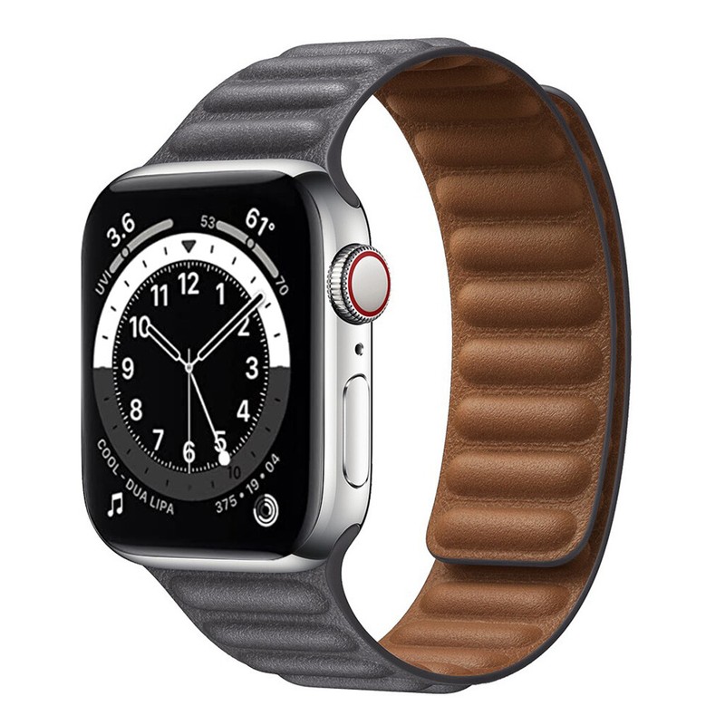 For Apple Watch Leather Link Magnetic Classic Band 45/49mm Ultra Series 9 8 7 6