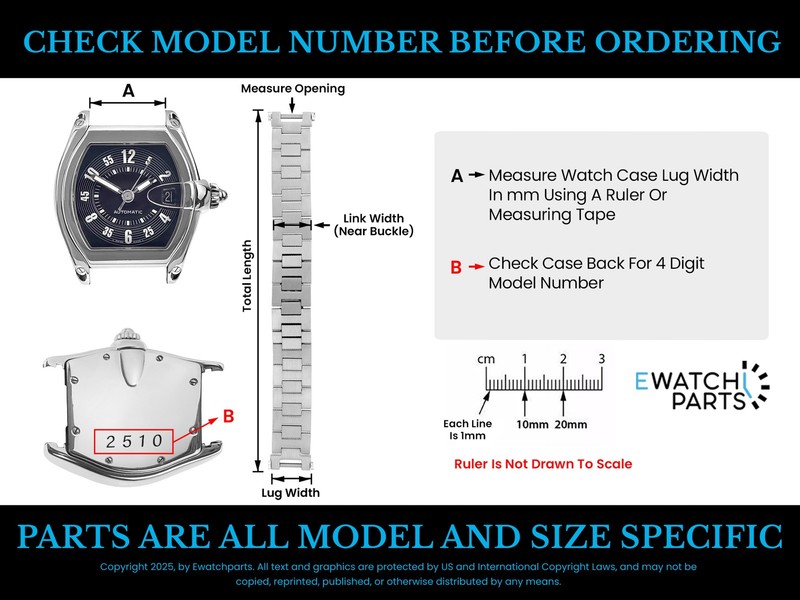 5 LINK FOR 18MM WATCH BAND BRACELET 35MM CARTIER PASHA C W31074M7 2412 2475 2550 gallery