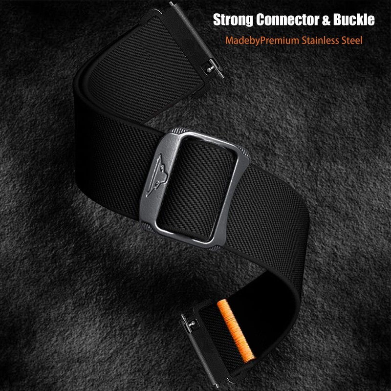Compatible with YMZ Smartwatch Bands, Lamshaw 22mm Soft One Size, Black gallery
