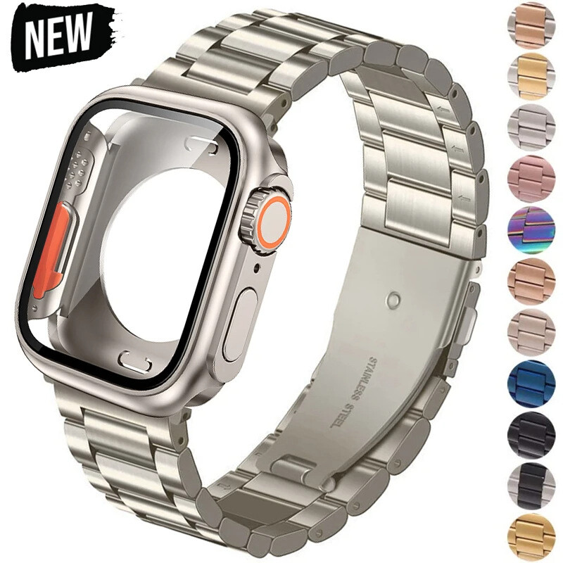 Stainless Steel Band +Case For Apple Watch iWatch 9 8 7 6 5 4 SE 41/40/44/45mm