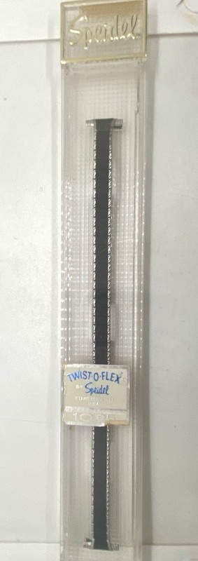 VTG NEW SPEIDEL Ladies Black/silver Watch Band 12mm Lugs Expansion 5-3/4” Long