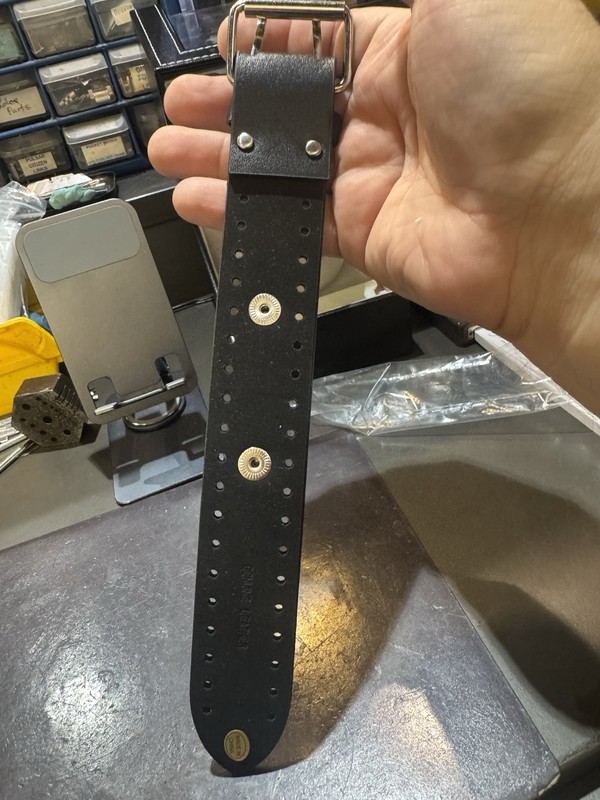 Black Wide Leather Watch Band -Cuff Strap Big Buckle Punk Rock 20MM NO WATCH gallery