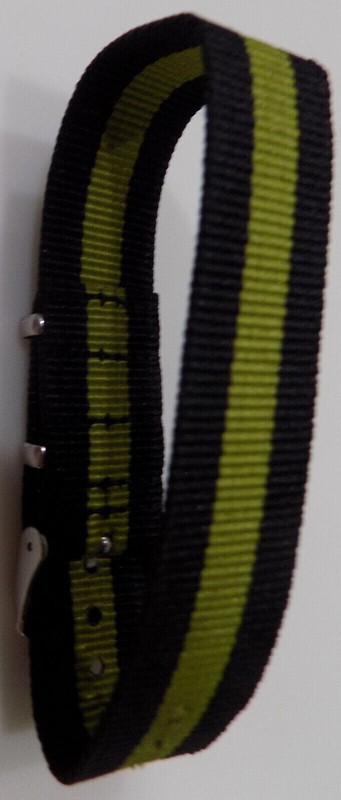 2 for 1 Watch Band Lot. 1-13-16mm Nylon Sport Fastwrap, 1-Black/Green 20mm 1 Pc gallery