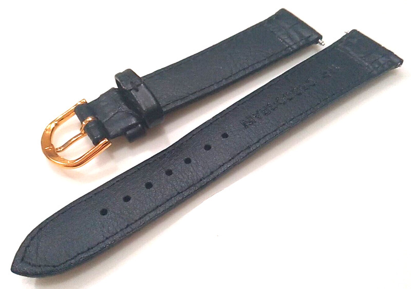 New Mens Matte Black Padded Simulated Embossed Crocodile Grain 18mm Watch Band gallery