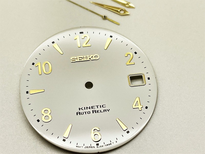 WATCH PARTS 5J22-0B58 SEIKO AUTO RELAY KINETIC WHITE DIAL CASE 5M23-0B69 SMA075