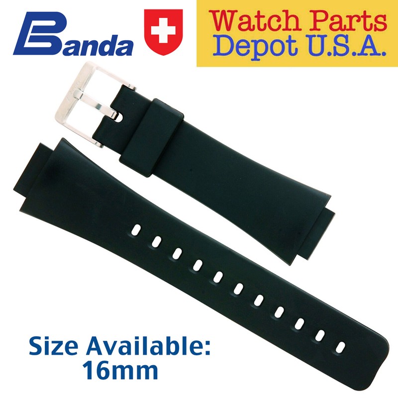 BANDA P164 HIGH QUALITY PVC SPORTS STRAP (16mm) to fit CASIO Shock Style Watches