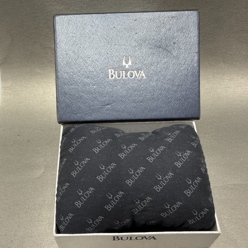 Bulova Presentation Watch Box Case Blue Gray Cardboard W/Pillow 2000s LPF