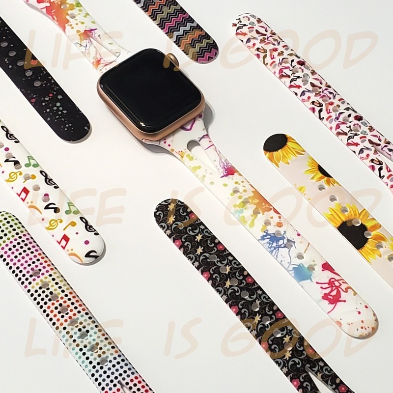 Soft Silicone Multicolor Band/Apple Watch Series 9, 8, 7, 6, 5, 4, 3, 2, 1, SE
