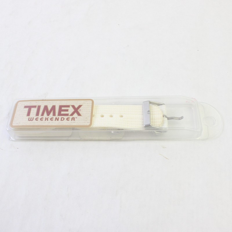 NEW In Box Timex Weekender White Nylon Watch Strap 20mm
