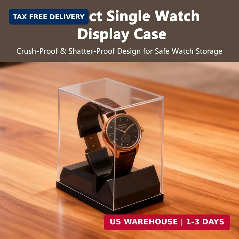 Black Watch Display Stand Box Single Watch Holder Case for Men and Women Acrylic gallery